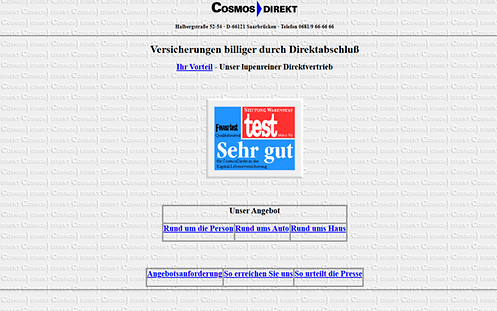CosmosDirekt im WorldWideWeb DEIN FAIRSICHERER