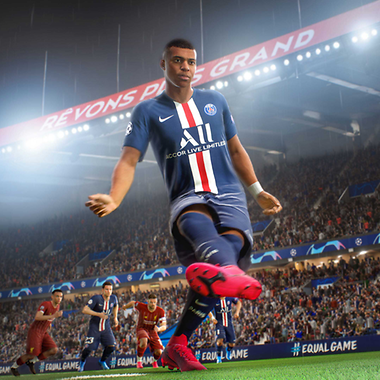 Der Fußballspieler Mbappé in der Fifa 21 Version